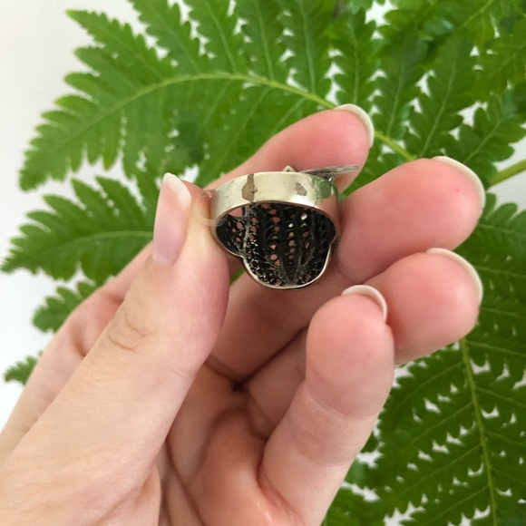 Gypsy Boho Ring ✨ Silver Gems Rhinestone Magical Witchy Bohemian Size 6 Vintage - Picture 8 of 8